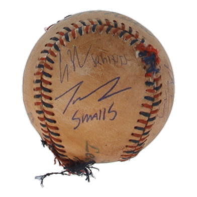 "The Sandlot" Replica Baseball Cast-Signed & Inscribed By (7) with Tom Guiry, Chauncey Leopardi, Marty York, Shane Obedzinski (JSA) at PristineAuction.com "The Sandlot" Replica Baseball Cast-Signed & Inscribed By (7) with Tom Guiry, Chauncey Leopardi, Marty York, Shane Obedzinski (JSA) at PristineAuction.com