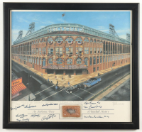 Brooklyn Dodgers Greats | "A Field in Flatbush" by Bill Levers Custom Framed Art Print Display (JSA) at PristineAuction.com