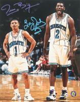 Muggsy Bogues & Larry Johnson Signed Hornets 8x10 Photo (AWM) at PristineAuction.com