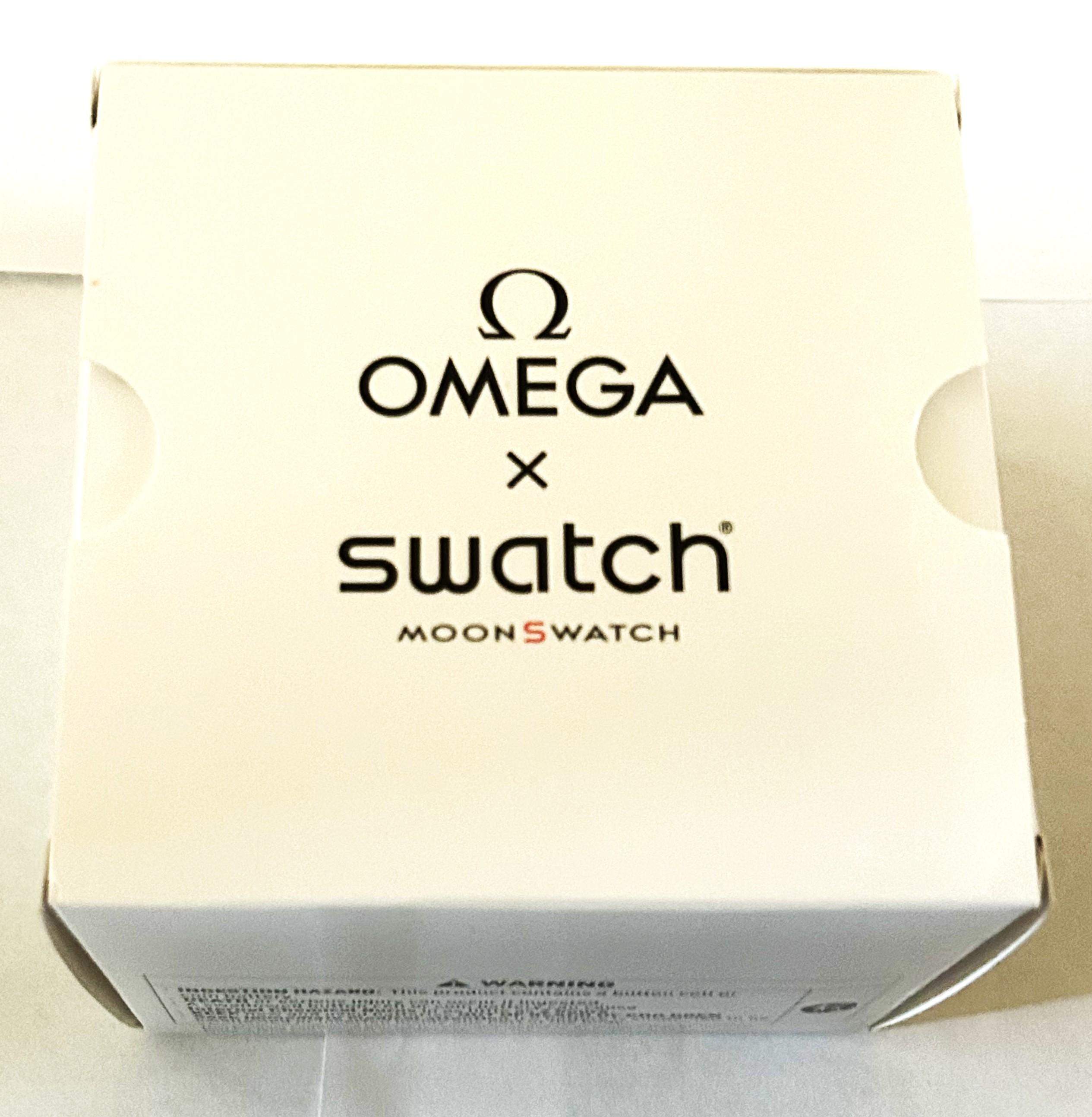 OMEGA x Swatch "Mission to the Moon" Men's 42mm Watch | Brand New with Box & Papers at PristineAuction.com OMEGA x Swatch "Mission to the Moon" Men's 42mm Watch | Brand New with Box & Papers at PristineAuction.com