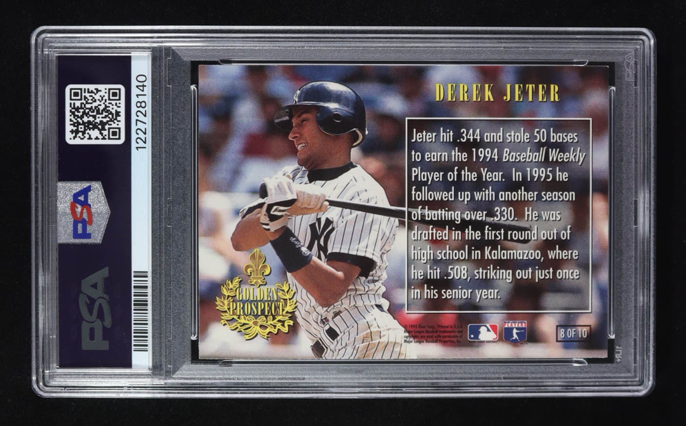 Derek Jeter 1996 Ultra Golden Prospects #8 RC (PSA 8) at PristineAuction.com Derek Jeter 1996 Ultra Golden Prospects #8 RC (PSA 8) at PristineAuction.com
