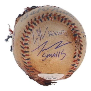"The Sandlot" Replica Baseball Cast-Signed & Inscribed By (7) with Tom Guiry, Chauncey Leopardi, Marty York, Shane Obedzinski (JSA) at PristineAuction.com "The Sandlot" Replica Baseball Cast-Signed & Inscribed By (7) with Tom Guiry, Chauncey Leopardi, Marty York, Shane Obedzinski (JSA) at PristineAuction.com