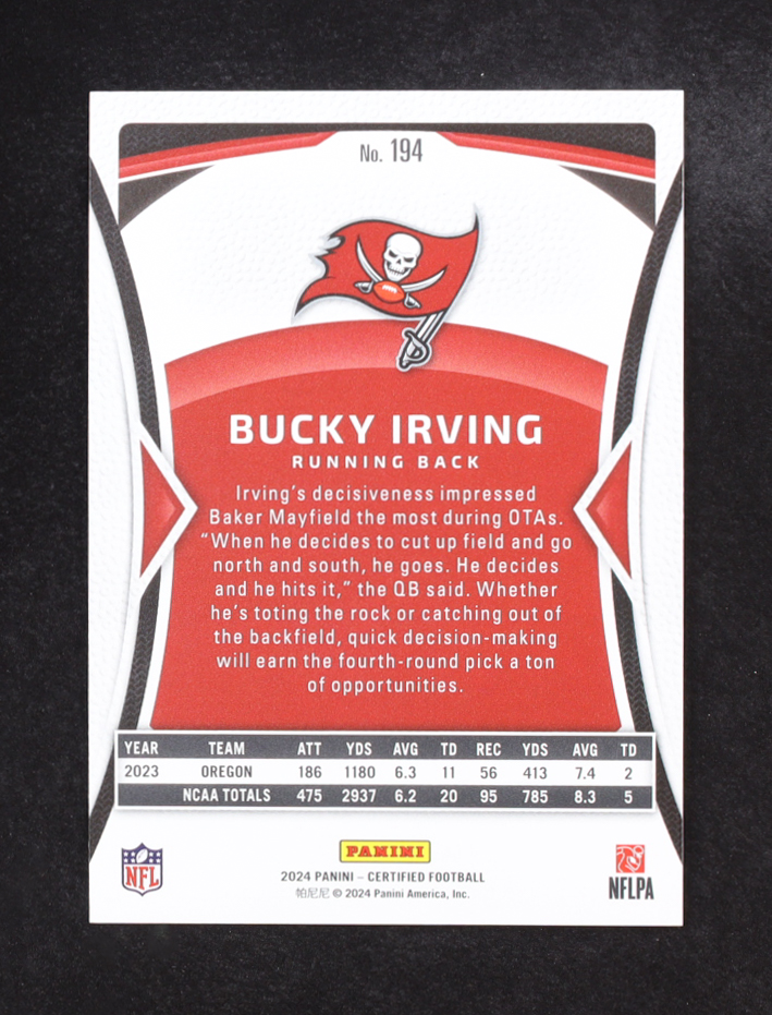 Bucky Irving 2024 Certified Mirror Green FOTL #194 Bucky Irving #4/5 RC at PristineAuction.com Bucky Irving 2024 Certified Mirror Green FOTL #194 Bucky Irving #4/5 RC at PristineAuction.com