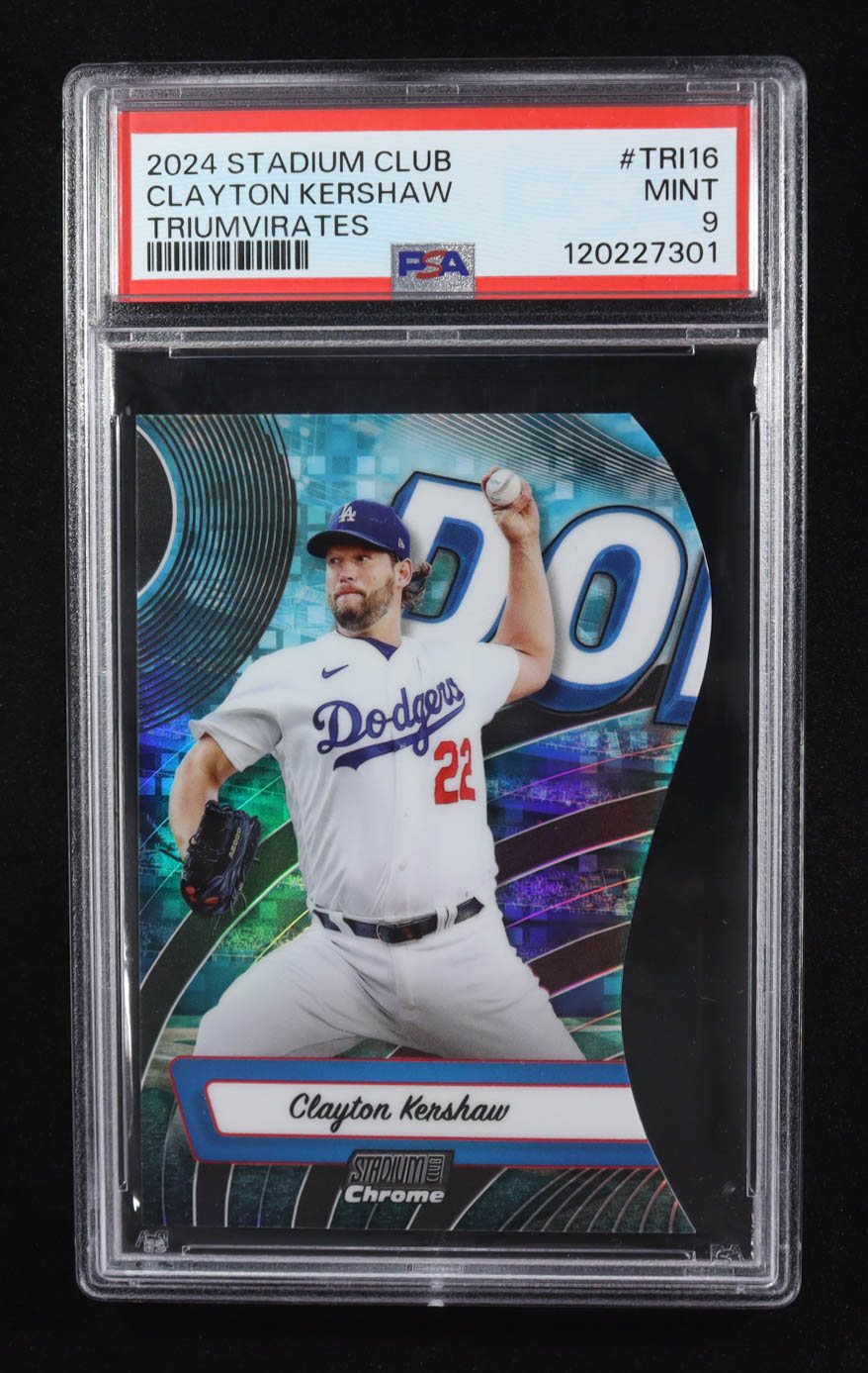 Clayton Kershaw 2024 Stadium Club Triumvirates #TRI16 (PSA 9) at PristineAuction.com Clayton Kershaw 2024 Stadium Club Triumvirates #TRI16 (PSA 9) at PristineAuction.com