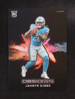 Jahmyr Gibbs 2023 Panini Obsidian Black Color Blast #13 RC at PristineAuction.com