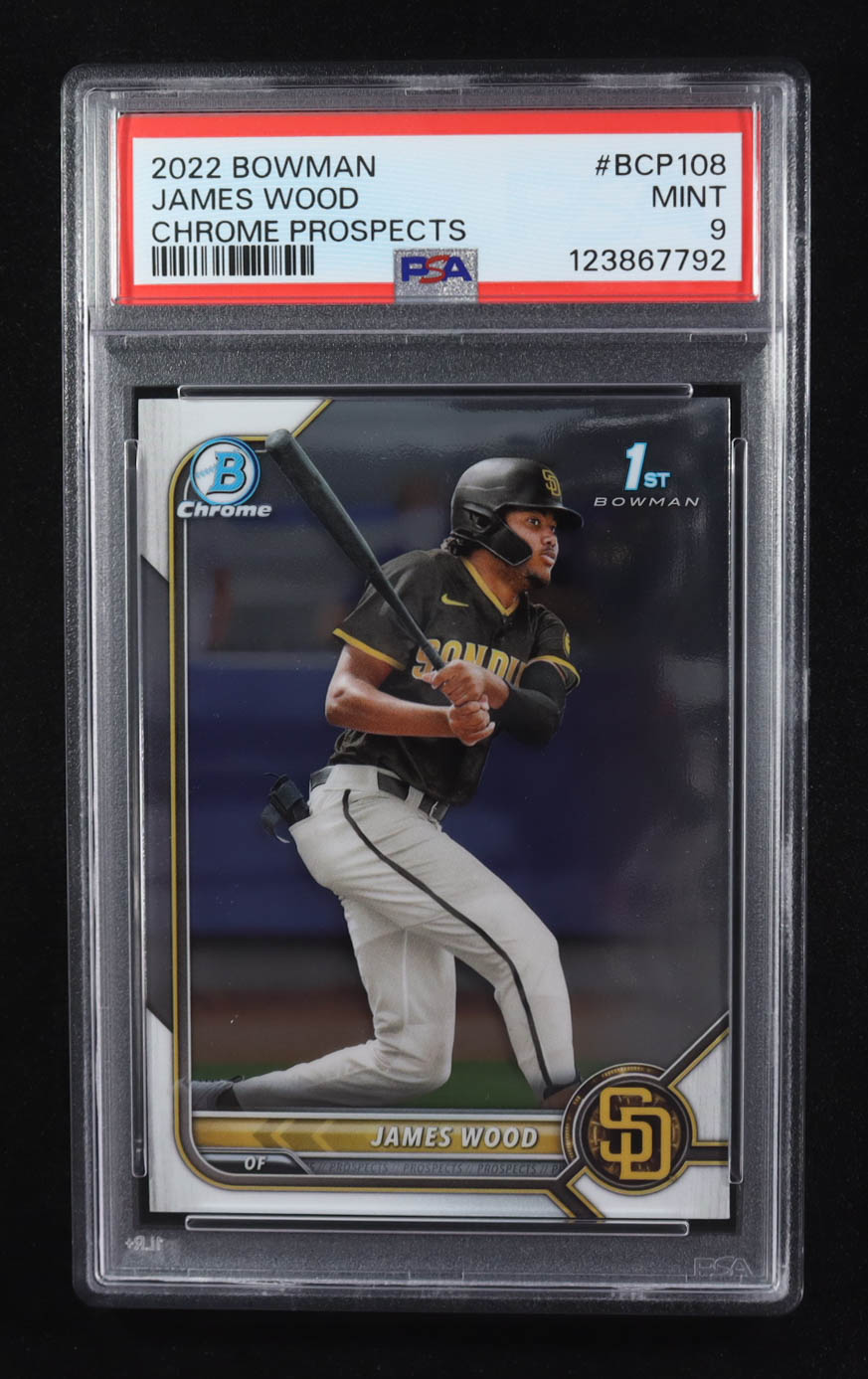 James Wood 2022 Bowman Chrome Prospects #BCP108 RC (PSA 9) at PristineAuction.com James Wood 2022 Bowman Chrome Prospects #BCP108 RC (PSA 9) at PristineAuction.com