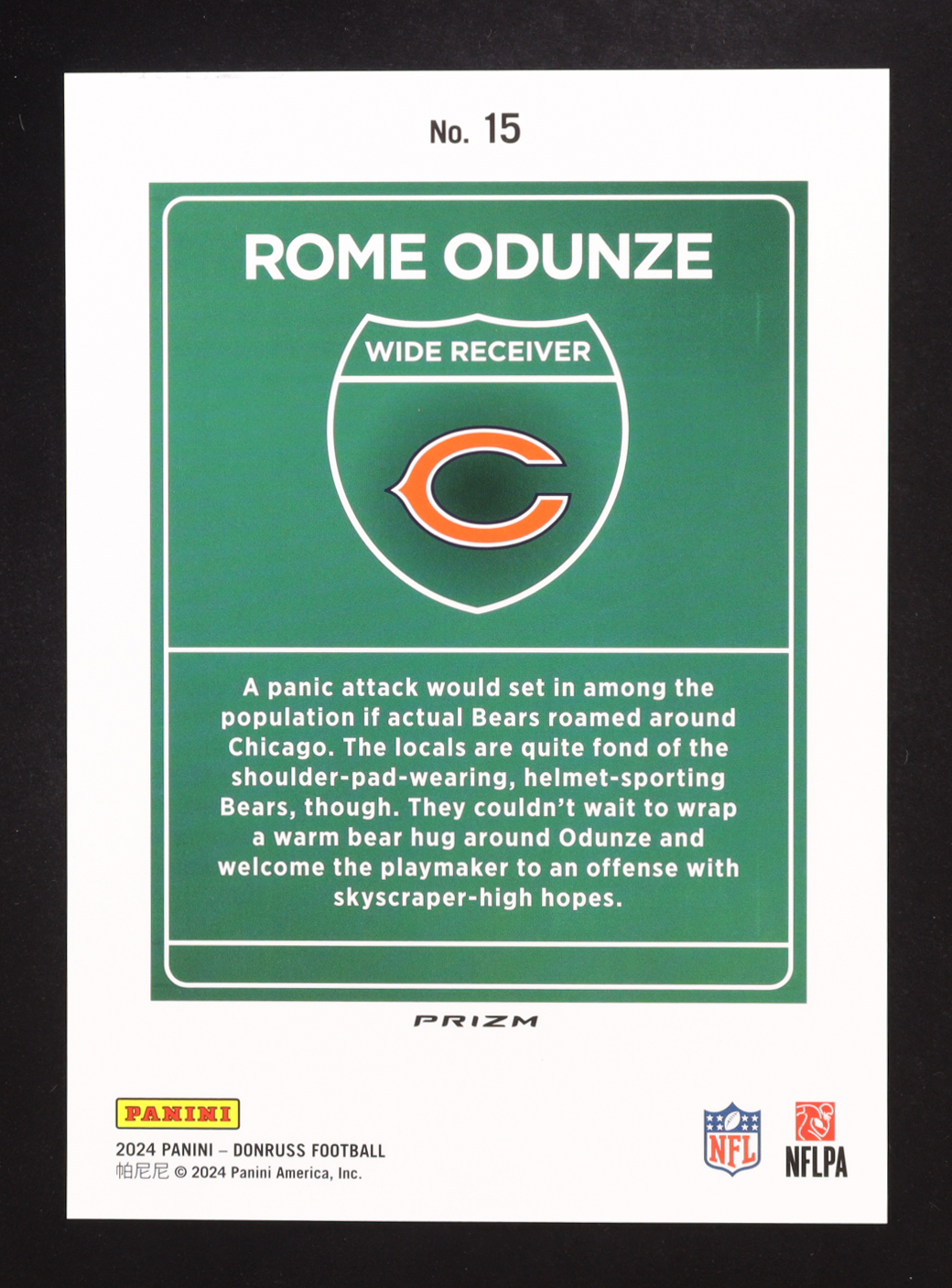 Rome Odunze 2024 Donruss Oversize Downtown #15 RC at PristineAuction.com Rome Odunze 2024 Donruss Oversize Downtown #15 RC at PristineAuction.com