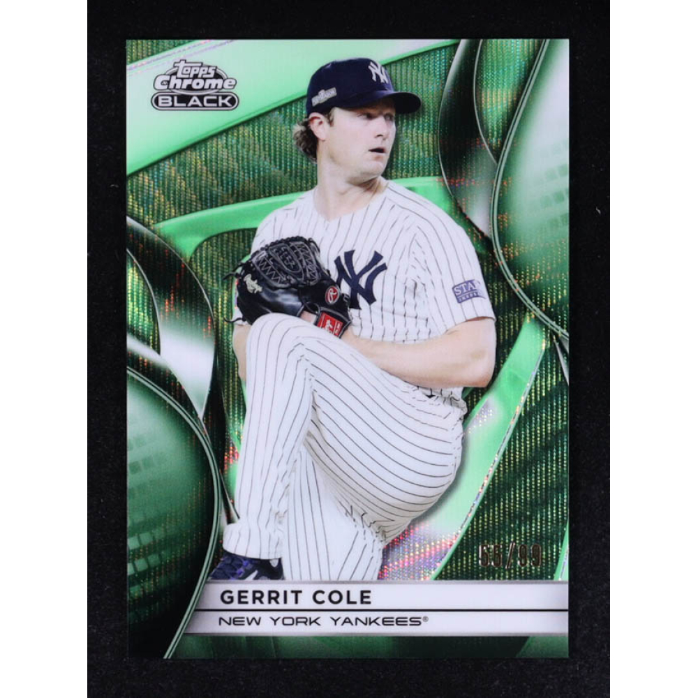 Gerrit Cole 2025 Topps Chrome Black Green Wave Refractors #126 #55/99 at PristineAuction.com