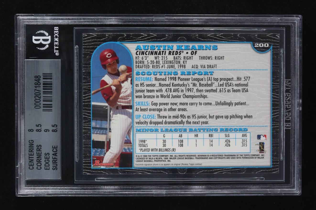 Austin Kearns 1999 Bowman #200 RC (BGS 8.5) at PristineAuction.com Austin Kearns 1999 Bowman #200 RC (BGS 8.5) at PristineAuction.com