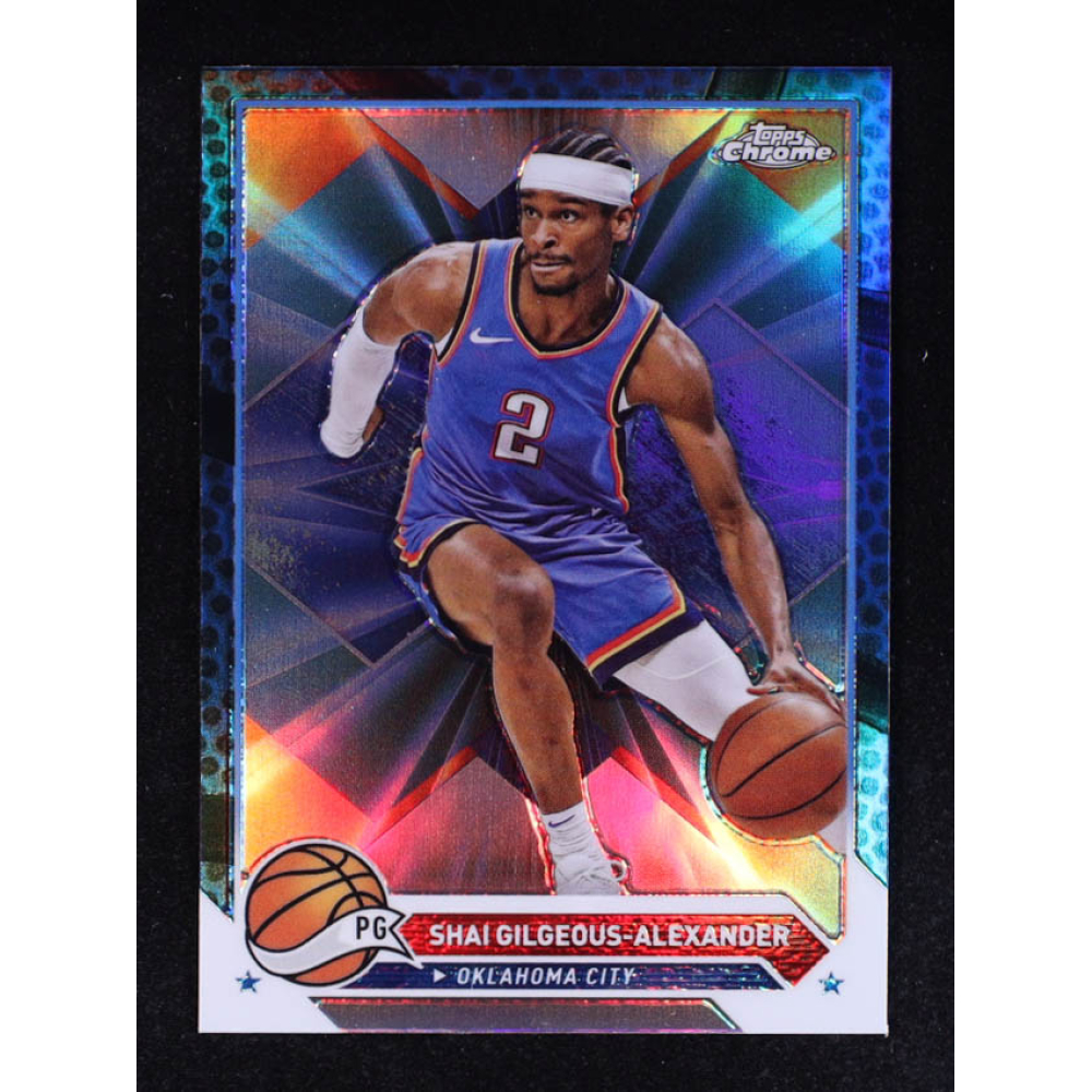 Shai Gilgeous-Alexander 2023-24 Topps Chrome Blue Basketball Refractors #53 at PristineAuction.com