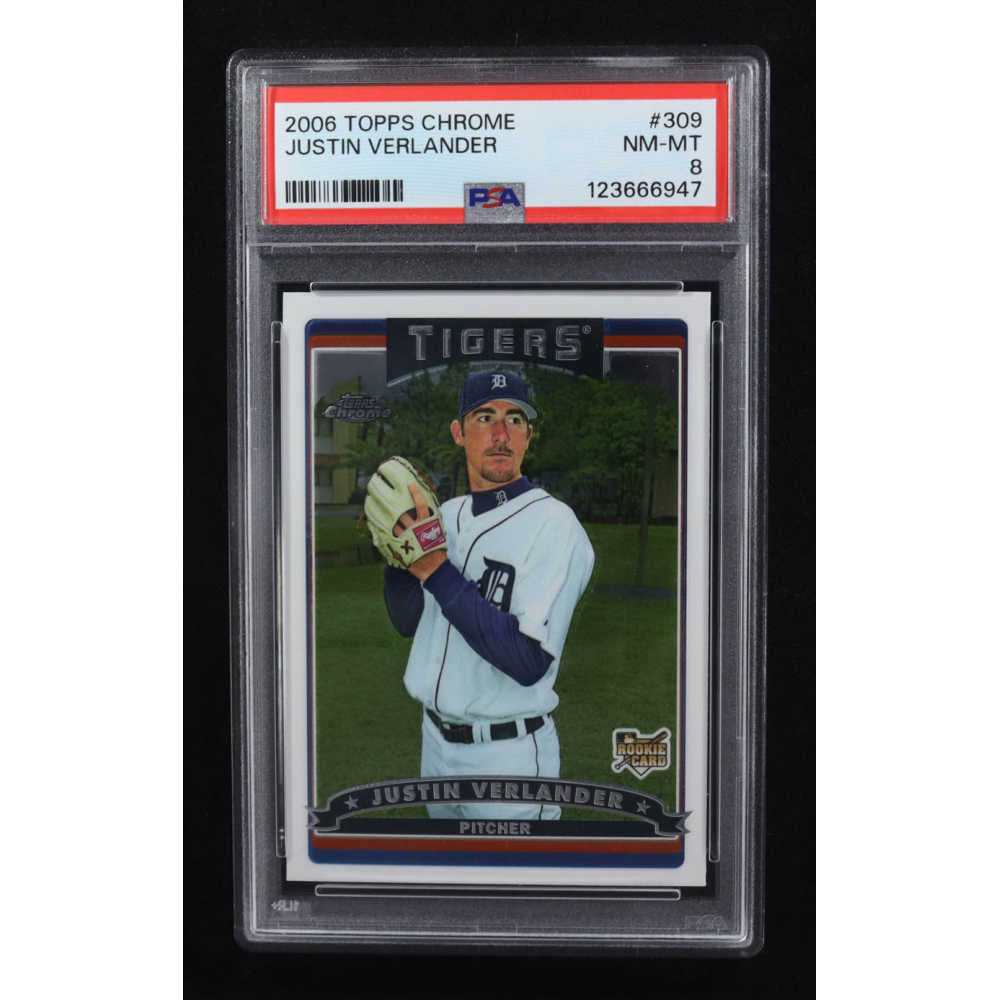 Justin Verlander 2006 Topps Chrome #309 RC (PSA 8) at PristineAuction.com