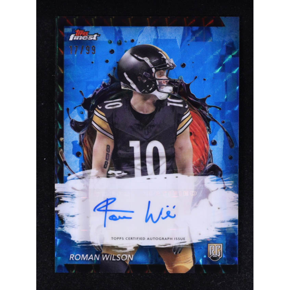 Roman Wilson 2024 Finest Rookie Autographs Blue Geometric Refractors #RFARW #17/99 RC at PristineAuction.com