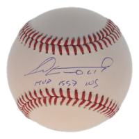Livan Hernandez Signed OML Baseball Inscribed "MVP 1997 WS" (JSA) at PristineAuction.com
