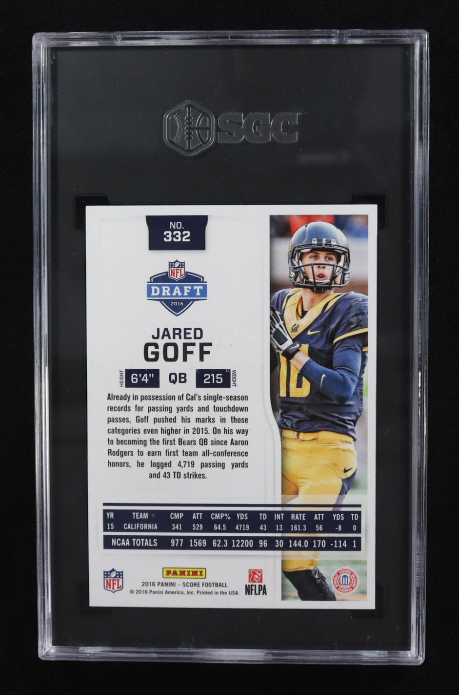 Jared Goff 2016 Score #332 RC (SGC 10) at PristineAuction.com Jared Goff 2016 Score #332 RC (SGC 10) at PristineAuction.com
