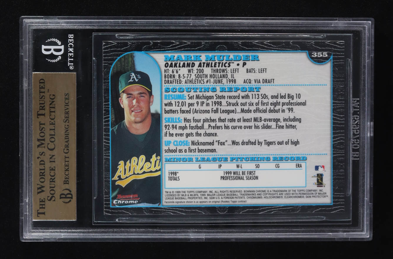 Mark Mulder 1999 Bowman Chrome #355 RC (BGS 9.5) at PristineAuction.com Mark Mulder 1999 Bowman Chrome #355 RC (BGS 9.5) at PristineAuction.com