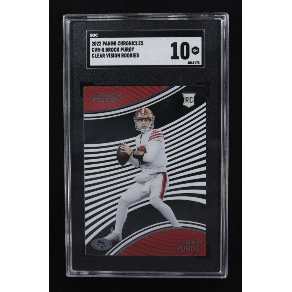 Brock Purdy 2022 Panini Chronicles Clear Vision Rookies #8 RC (SGC 10) at PristineAuction.com