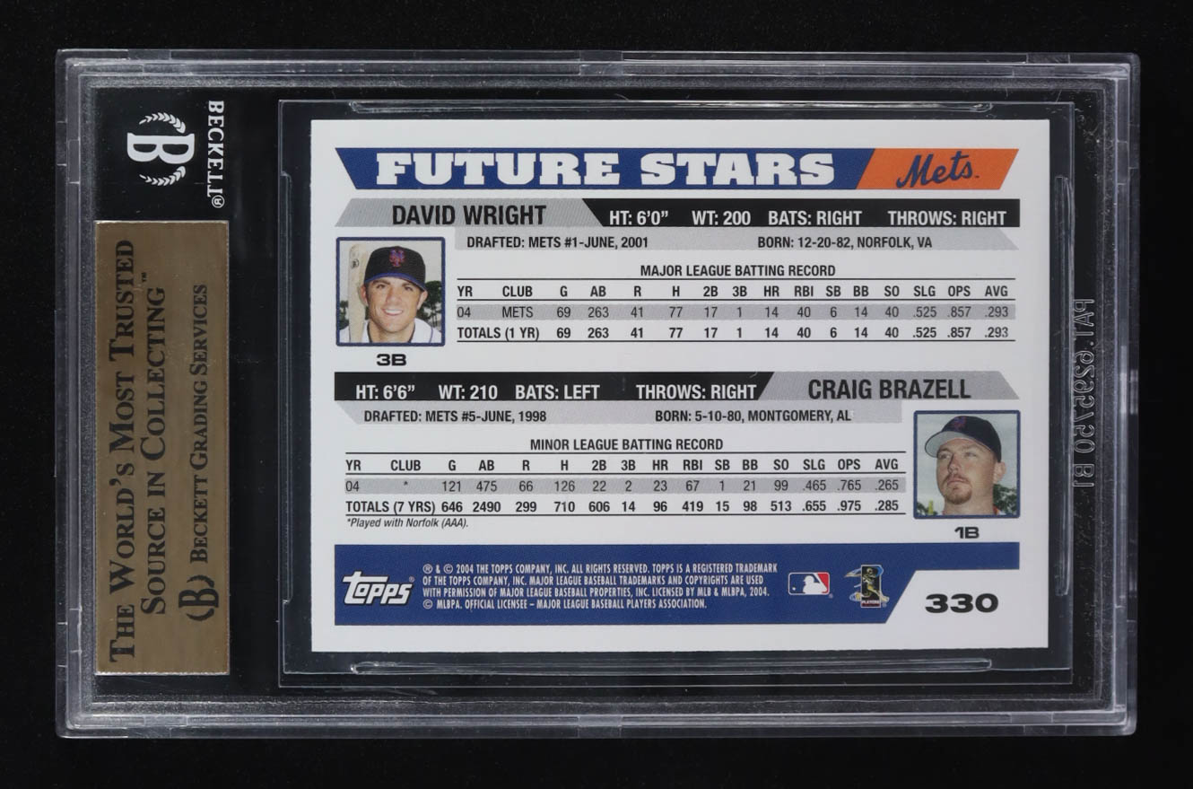David Wright / Craig Brazell 2005 Topps #330 FS (BGS 9.5) at PristineAuction.com David Wright / Craig Brazell 2005 Topps #330 FS (BGS 9.5) at PristineAuction.com