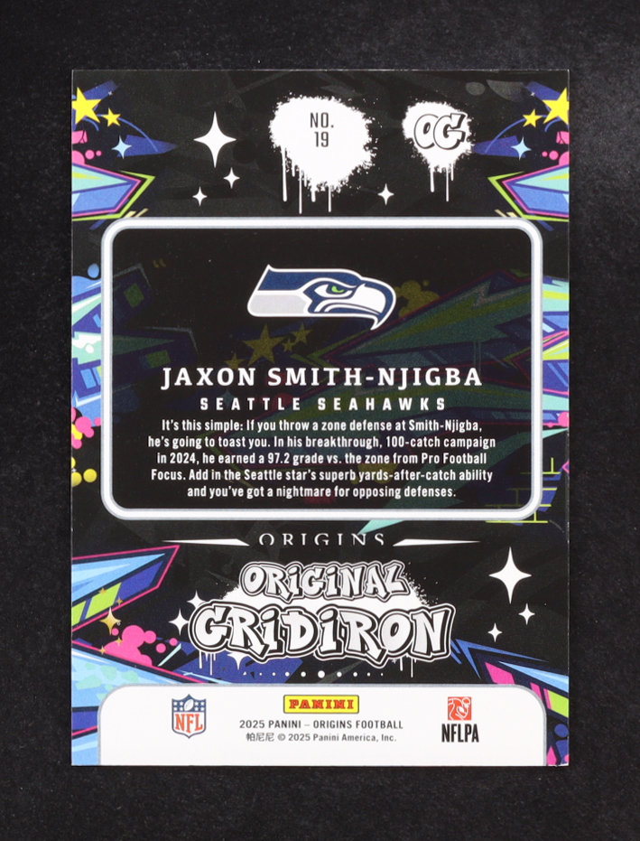 Jaxon Smith-Njigba 2025 Panini Origins Original Gridiron #19 at PristineAuction.com Jaxon Smith-Njigba 2025 Panini Origins Original Gridiron #19 at PristineAuction.com