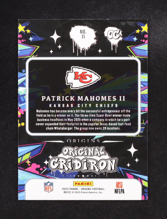 Patrick Mahomes II 2025 Panini Origins Original Gridiron #11 at PristineAuction.com Patrick Mahomes II 2025 Panini Origins Original Gridiron #11 at PristineAuction.com