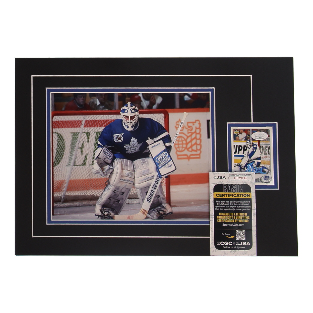 Grant Fuhr Signed 12x17 Custom Matted Sports Card Display with Photo (JSA) at PristineAuction.com Grant Fuhr Signed 12x17 Custom Matted Sports Card Display with Photo (JSA) at PristineAuction.com