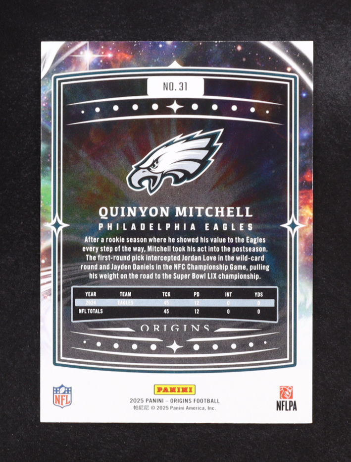 Quinyon Mitchell 2025 Panini Origins Red #31 #105/225 at PristineAuction.com Quinyon Mitchell 2025 Panini Origins Red #31 #105/225 at PristineAuction.com