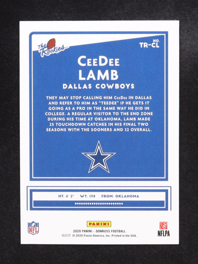 Ceedee Lamb 2020 Donruss The Rookies #6 RC at PristineAuction.com Ceedee Lamb 2020 Donruss The Rookies #6 RC at PristineAuction.com