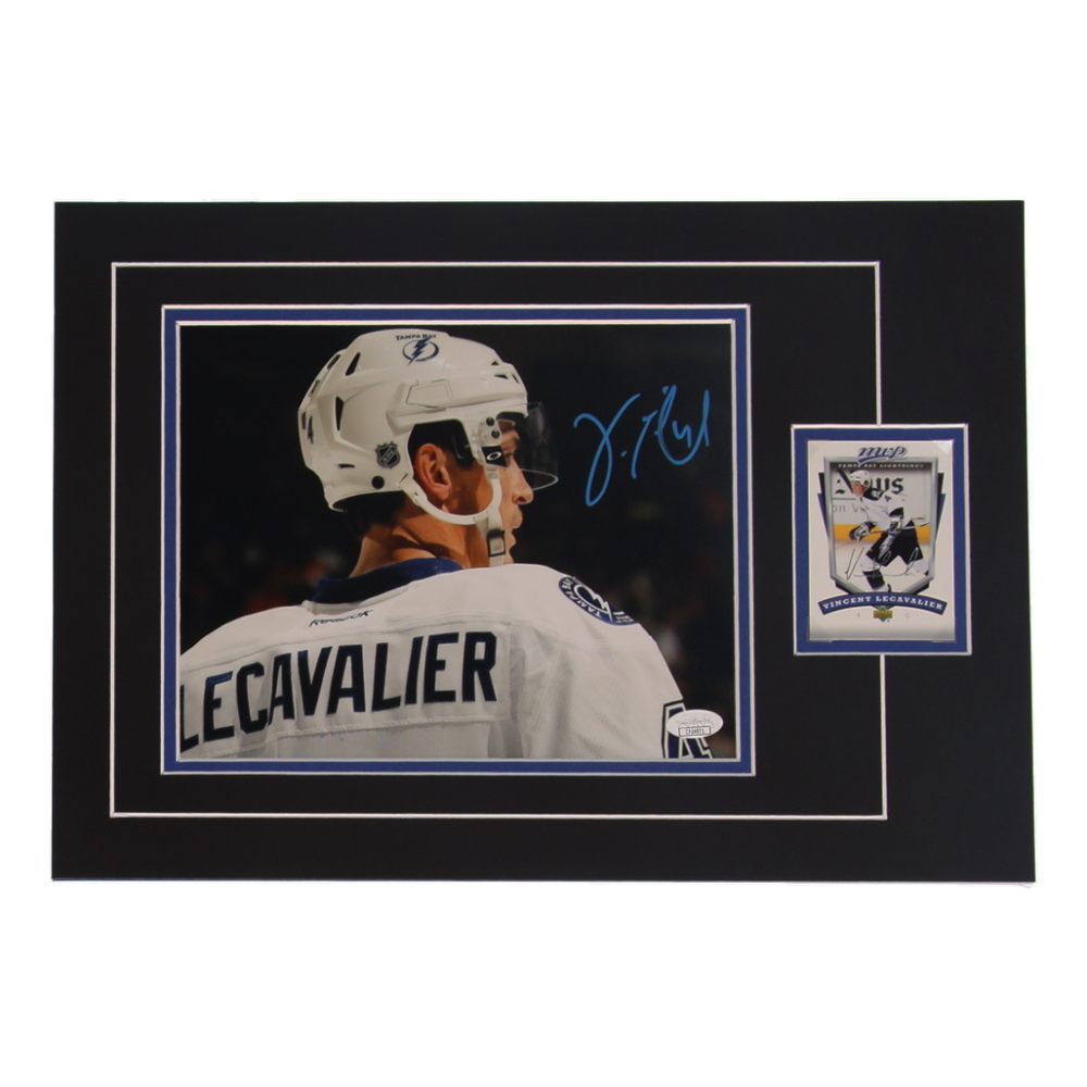 Vincent Lecavalier Signed 12x17 Custom Matted Photo Display with Sports card (JSA) at PristineAuction.com