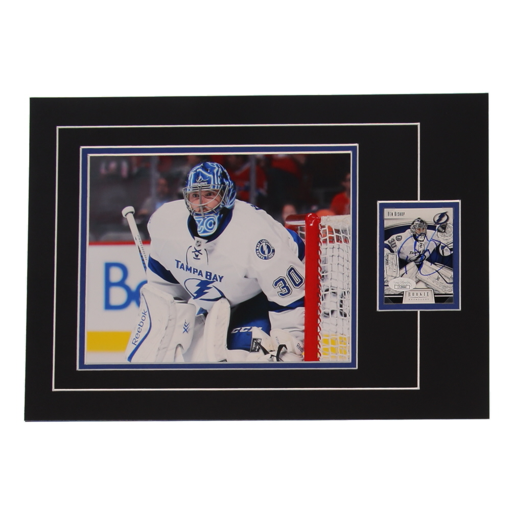 Ben Bishop Signed 12x17 Custom Matted Sports Card Display with Photo (JSA) at PristineAuction.com Ben Bishop Signed 12x17 Custom Matted Sports Card Display with Photo (JSA) at PristineAuction.com
