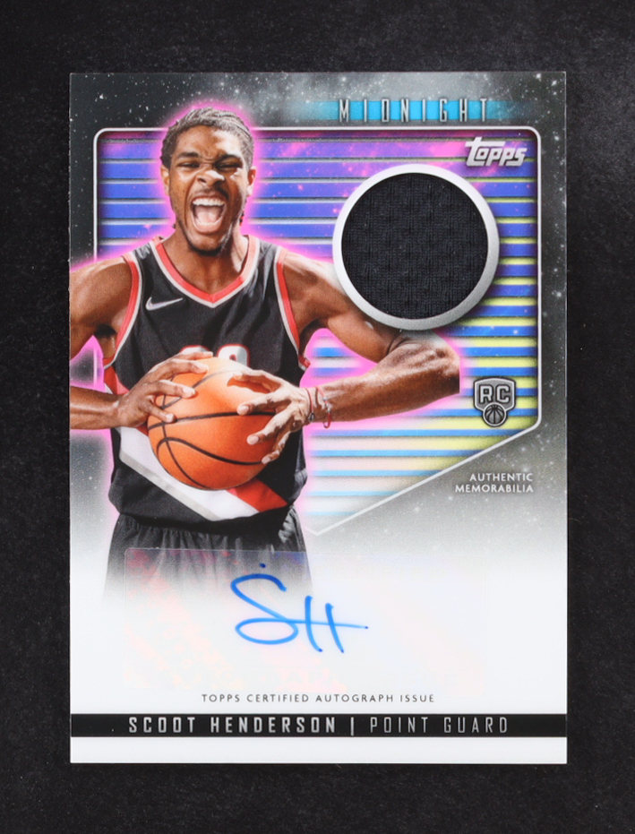 Scoot Henderson 2023-24 Topps Midnight Rookie Jersey Autographs #RJASH RC at PristineAuction.com Scoot Henderson 2023-24 Topps Midnight Rookie Jersey Autographs #RJASH RC at PristineAuction.com