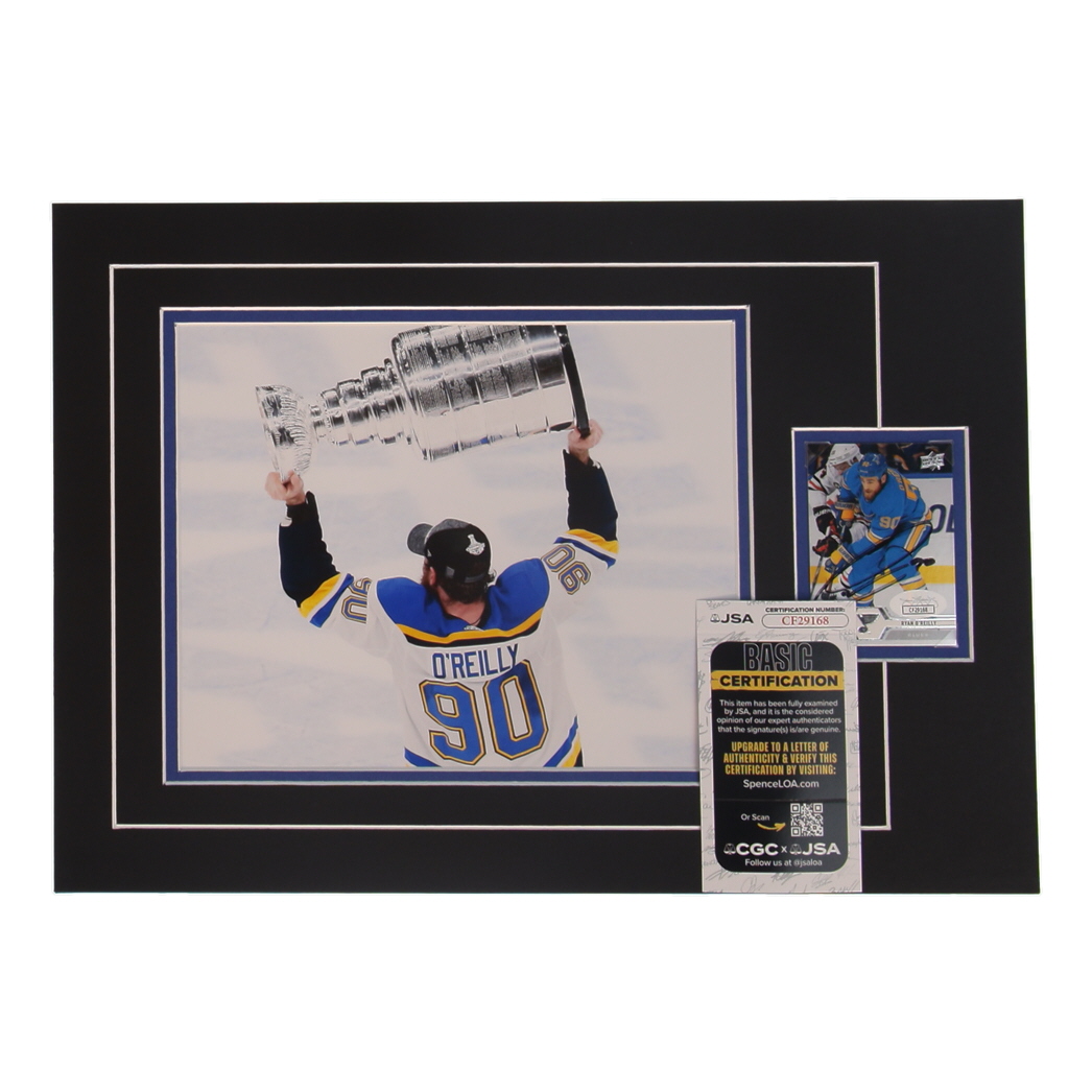 Ryan O'Reilly Signed 12x17 Custom Matted Sports Card Display with Photo (JSA) at PristineAuction.com Ryan O'Reilly Signed 12x17 Custom Matted Sports Card Display with Photo (JSA) at PristineAuction.com