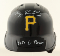 Bryan Reynolds Signed Pirates Full-Size Batting Helmet with Stand Inscribed "Let's Go Bucks" (TSE) at PristineAuction.com