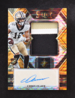 Chris Olave 2022 Select Jumbo Rookie Signature Swatches Prizm Neon Orange Pulsar #9 #11/30 RC at PristineAuction.com