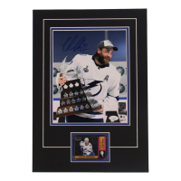 Victor Hedman Signed 12x17 Custom Matted Photo Display with Sports card (JSA) at PristineAuction.com