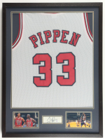 Scottie Pippen Signed Custom Framed Cut Display With Jersey (PSA) at PristineAuction.com