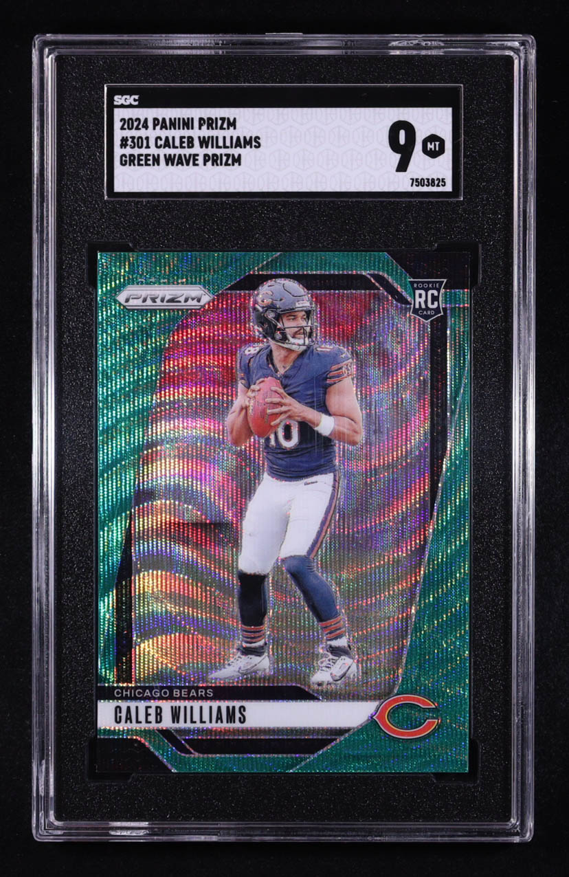 Caleb Williams 2024 Panini Prizm Prizms Green Wave #301 RC (SGC 9) at PristineAuction.com Caleb Williams 2024 Panini Prizm Prizms Green Wave #301 RC (SGC 9) at PristineAuction.com
