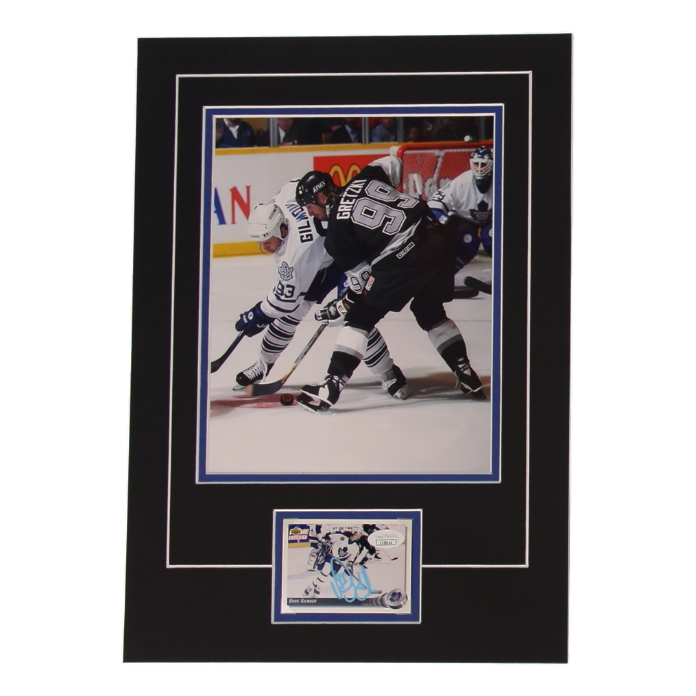 Doug Gilmour Signed 12x17 Custom Matted Sports Card Display with Photo (JSA) at PristineAuction.com Doug Gilmour Signed 12x17 Custom Matted Sports Card Display with Photo (JSA) at PristineAuction.com