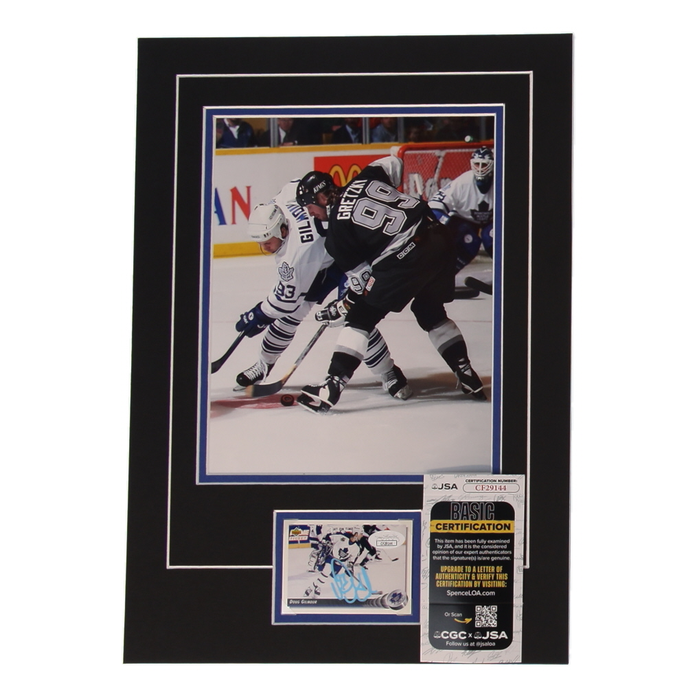 Doug Gilmour Signed 12x17 Custom Matted Sports Card Display with Photo (JSA) at PristineAuction.com Doug Gilmour Signed 12x17 Custom Matted Sports Card Display with Photo (JSA) at PristineAuction.com