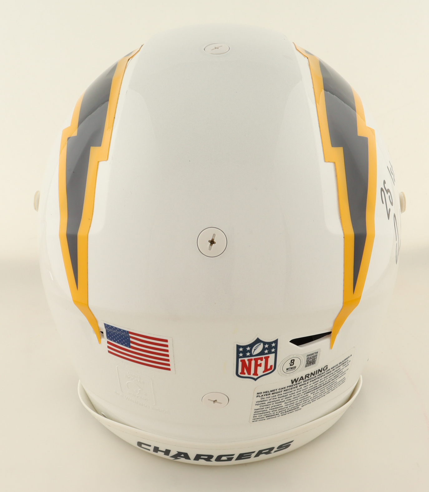 Omarion Hampton Signed Chargers Full-Size Authentic On-Field Speed Helmet Inscribed "25 1st Rd Pick" (Beckett) at PristineAuction.com Omarion Hampton Signed Chargers Full-Size Authentic On-Field Speed Helmet Inscribed "25 1st Rd Pick" (Beckett) at PristineAuction.com