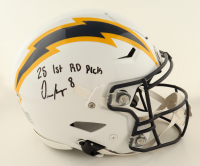 Omarion Hampton Signed Chargers Full-Size Authentic On-Field Speed Helmet Inscribed "25 1st Rd Pick" (Beckett) at PristineAuction.com