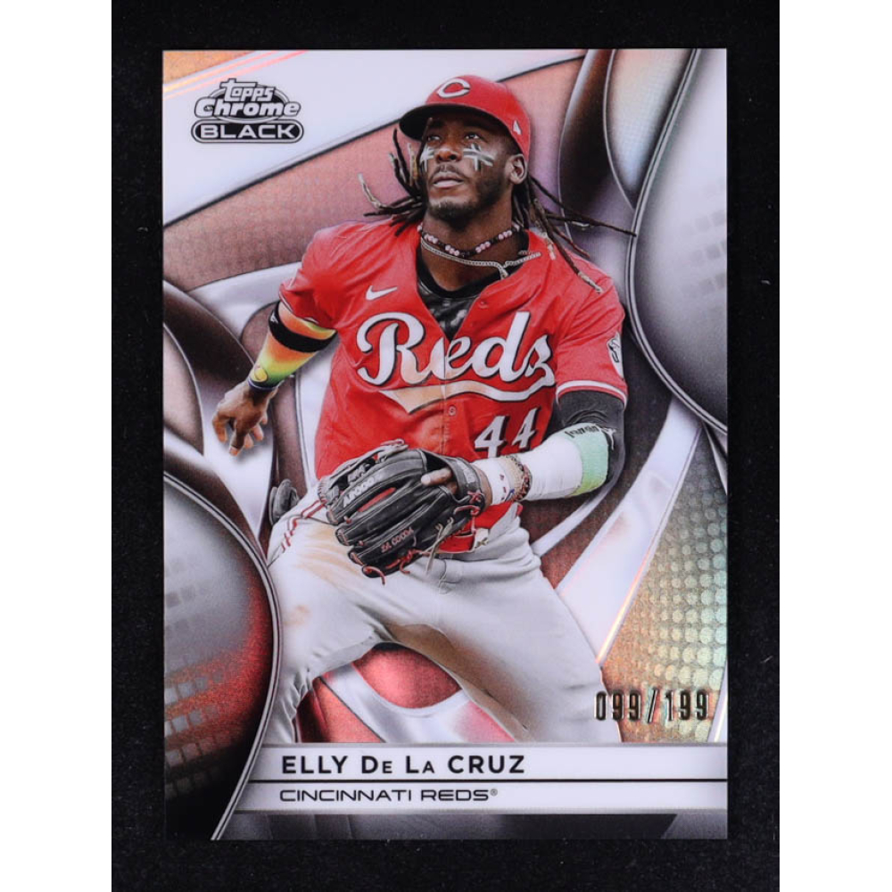 Elly De La Cruz 2025 Topps Chrome Black Refractors Parallel #100 #099/199 at PristineAuction.com