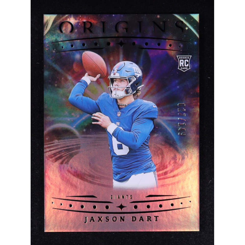 Jaxson Dart 2025 Panini Origins Holo Silver #145 #027/149 RC at PristineAuction.com