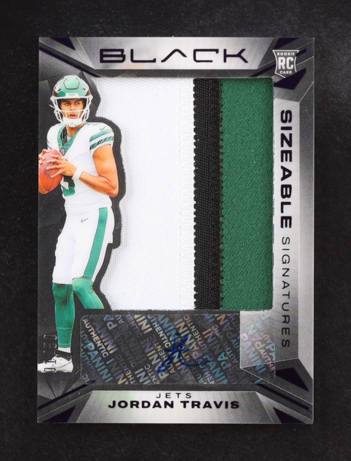 Jordan Travis 2024 Panini Black Sizeable Rookie Jersey Signatures Royal #23 #1/50 RC at PristineAuction.com Jordan Travis 2024 Panini Black Sizeable Rookie Jersey Signatures Royal #23 #1/50 RC at PristineAuction.com