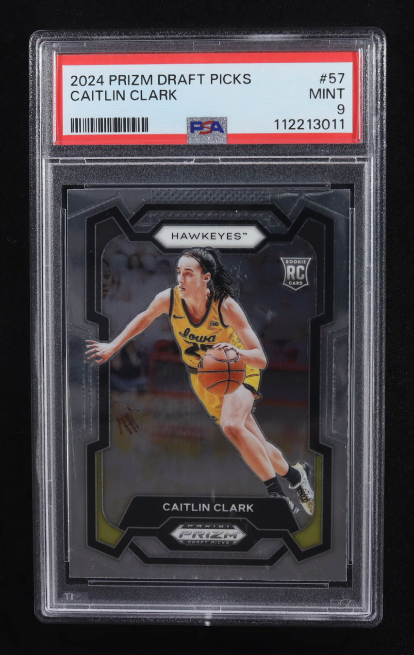 Caitlin Clark 2024-25 Panini Prizm Draft Picks #57 RC (PSA 9) at PristineAuction.com Caitlin Clark 2024-25 Panini Prizm Draft Picks #57 RC (PSA 9) at PristineAuction.com