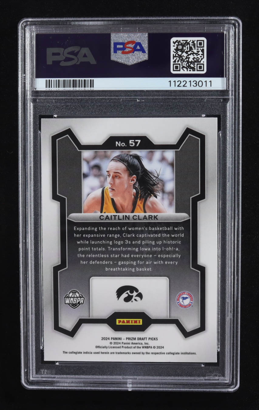 Caitlin Clark 2024-25 Panini Prizm Draft Picks #57 RC (PSA 9) at PristineAuction.com Caitlin Clark 2024-25 Panini Prizm Draft Picks #57 RC (PSA 9) at PristineAuction.com