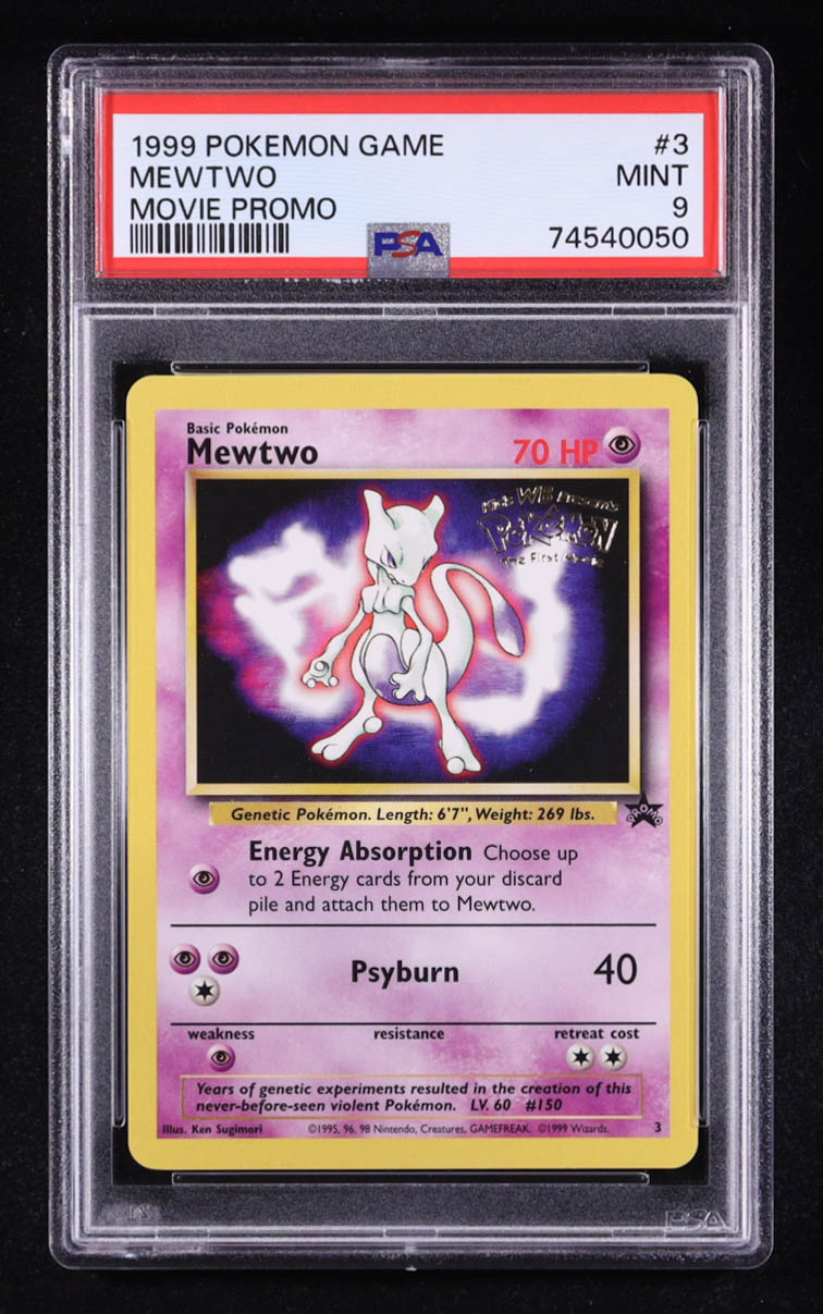 Mewtwo 1999-03 Pokemon Wizards of the Coast Black Star Promos #3 (PSA 9) at PristineAuction.com Mewtwo 1999-03 Pokemon Wizards of the Coast Black Star Promos #3 (PSA 9) at PristineAuction.com