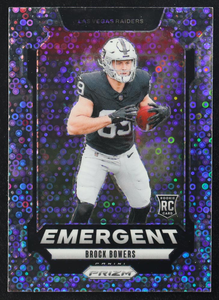 Brock Bowers 2024 Panini Prizm Emergent No Huddle #8 RC at PristineAuction.com Brock Bowers 2024 Panini Prizm Emergent No Huddle #8 RC at PristineAuction.com