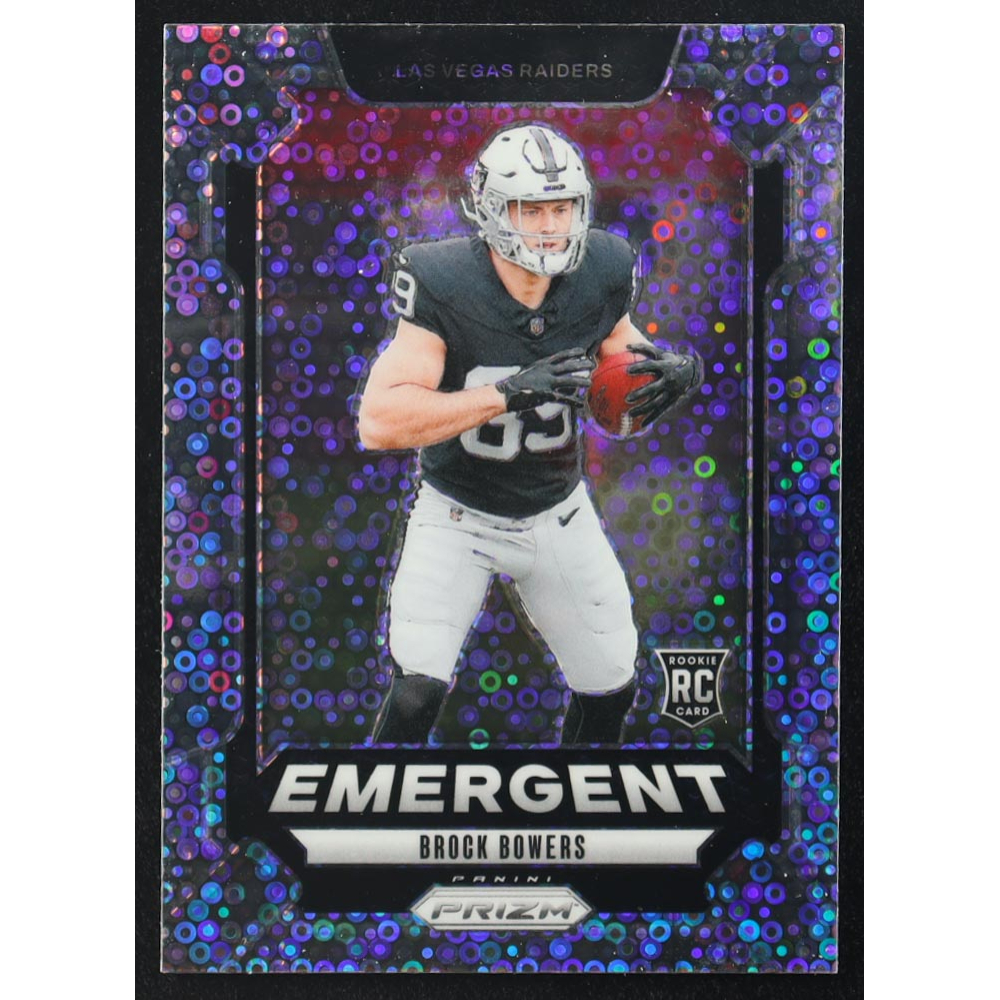 Brock Bowers 2024 Panini Prizm Emergent No Huddle #8 RC at PristineAuction.com
