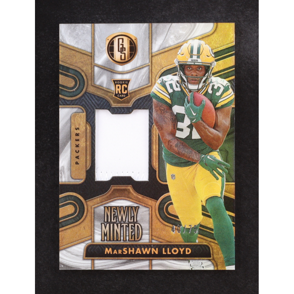 MarShawn Lloyd 2024 Panini Gold Standard Newly Minted Memorabilia White Gold #20 #40/75 RC at PristineAuction.com