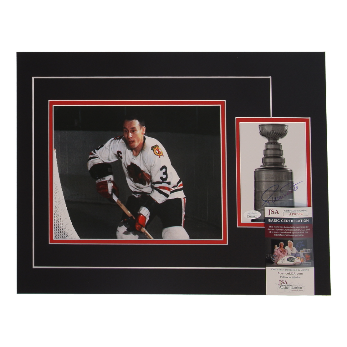 Pierre Pilote Signed 12x17 Custom Matted Photo Display (JSA) at PristineAuction.com Pierre Pilote Signed 12x17 Custom Matted Photo Display (JSA) at PristineAuction.com