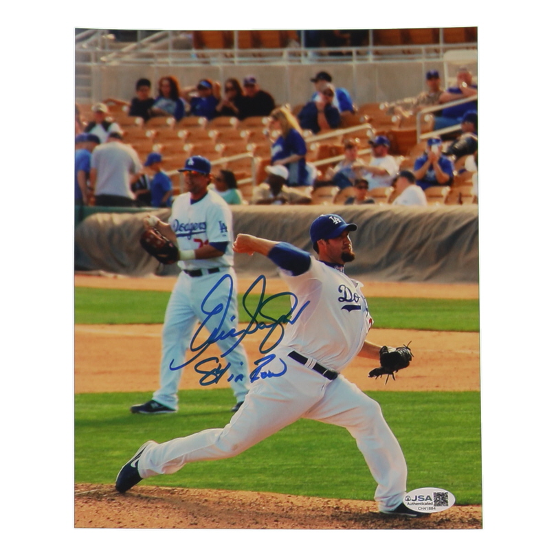 Eric Gagne Signed Dodgers 8x10 Photo Inscribed "84 In Row" (JSA) at PristineAuction.com Eric Gagne Signed Dodgers 8x10 Photo Inscribed "84 In Row" (JSA) at PristineAuction.com
